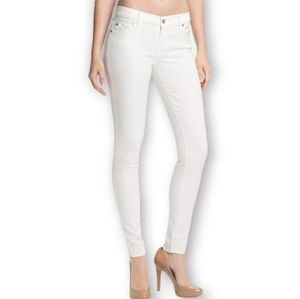 7FAM The Skinny Stretch Mid-rise Jeans Arctic White